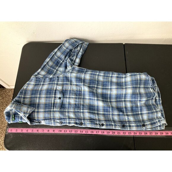 Orvis Shirt Men Large Blue Plaid Button Up 100% Cotton Long Sleeve Active Fit - Picture 14 of 15